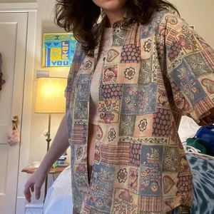 Patchwork y2k button down 🌸🌸